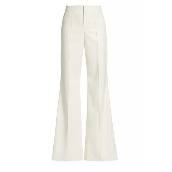Alice + Olivia Pants - ALICE + OLIVIA Dylan White Vegan Leather Wide Leg Pants Womens 8 M Trousers READ
